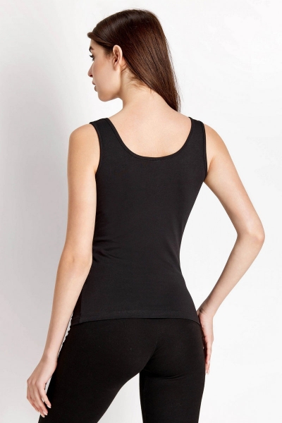 Хлопковая майка на широких бретелях 6251-2 black