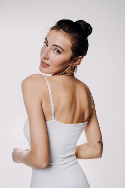 Хлопковая майка на тонких бретелях L001 Amy