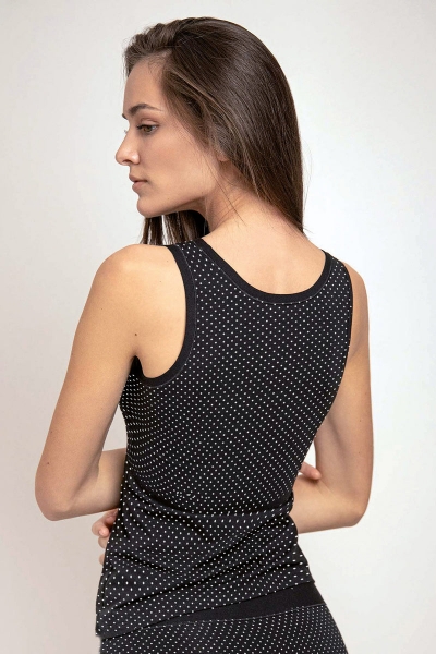 Хлопковая майка в горошек 5707/66 Melisa black/white