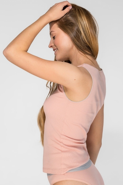 Хлопковая майка в рубчик SLZ23303015/315S powder