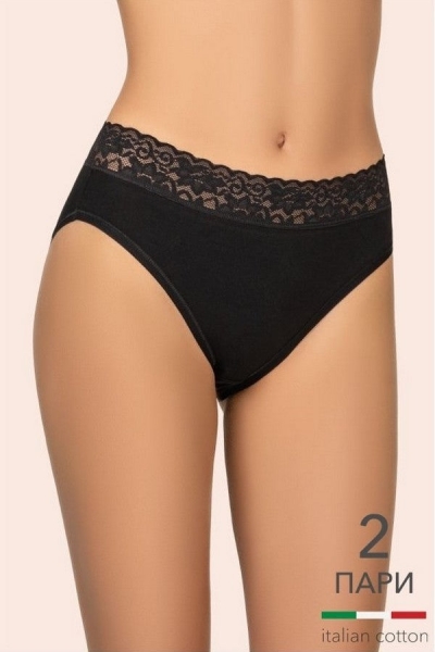 Бавовняні трусики сліпи 142 C Cotton (2 шт.) beige/black