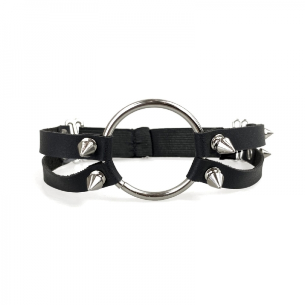 Чокер кільце з шипами з натуральної шкіри Art of Sex - Ruby, Чорний Чокер кільце з шипами з натуральної шкіри Art of Sex - Ruby, Чорний