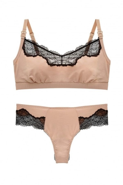 Комплект белья с кружевом 2202-052/2202-24 beige