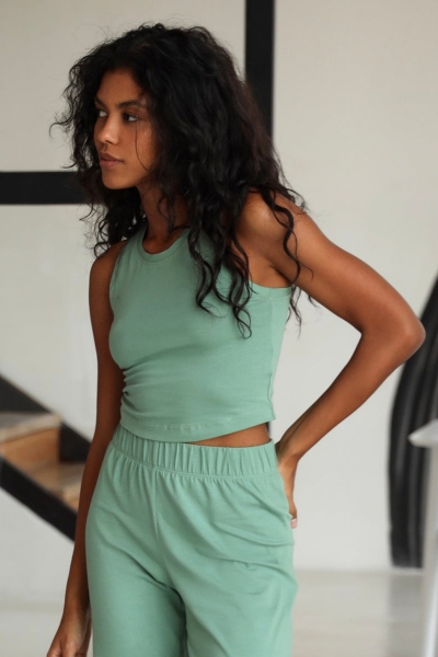 Майка-топ з бавовни 23097 green