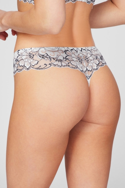 Кружевные трусики стринг 3389 Swan black/white