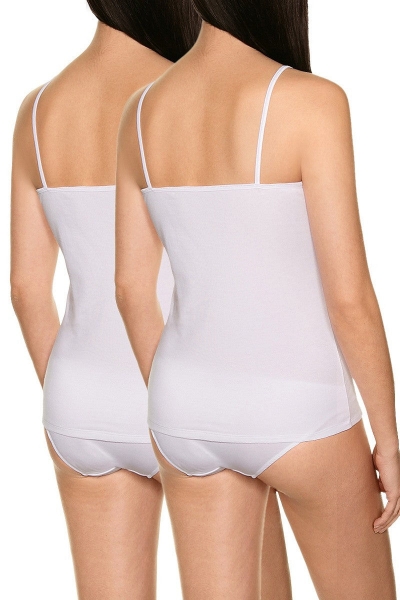 Набір бавовняних майок на тонких бретелях D00JJ Les Pockets white