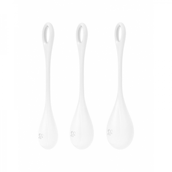 Набір йоні намистин Satisfyer Yoni Power 1 White, діаметр 2-2,5-3см, вага 22-46-74гр