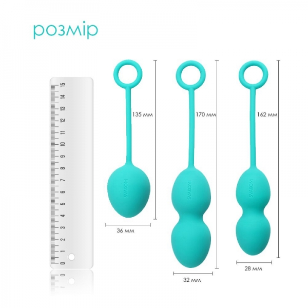 Набір вагінальних кульок зі зміщеним центром ваги Svakom Nova Green Набір вагінальних кульок зі зміщеним центром ваги Svakom Nova Green