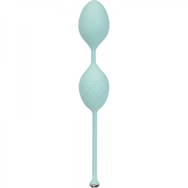 Розкішні вагінальні кульки PILLOW TALK - Frisky Teal з кристалом, діаметр 3,2см, вага 49-75гр Розкішні вагінальні кульки PILLOW TALK - Frisky Teal з кристалом, діаметр 3,2см, вага 49-75гр