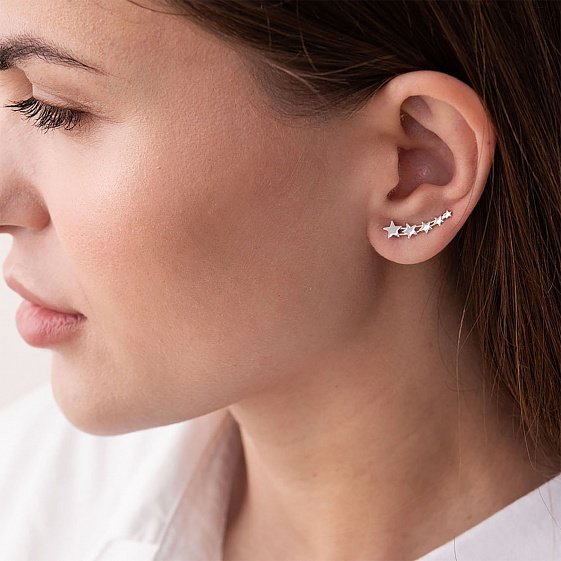 Срібні сережки зірочки Oniks