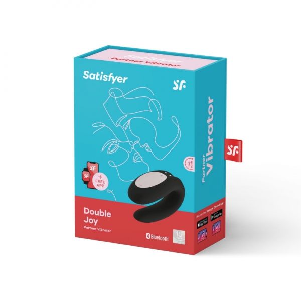 Смарт-вібратор для пар Satisfyer Double Joy чорний із широким кліторальним стимулятором