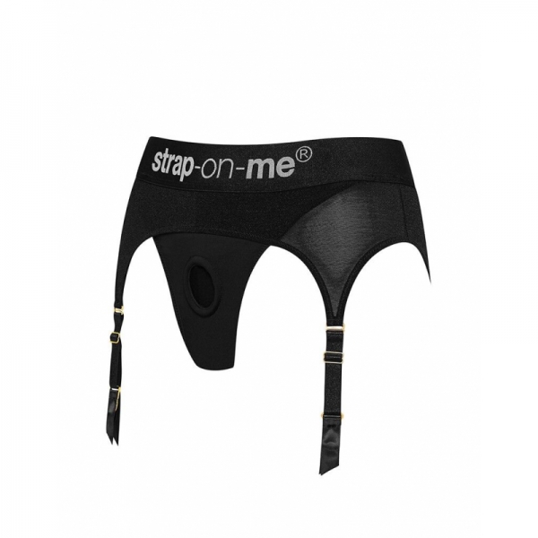 Труси для страпона з підв'язками для панчіх Strap-On-Me REBEL HARNESS - L