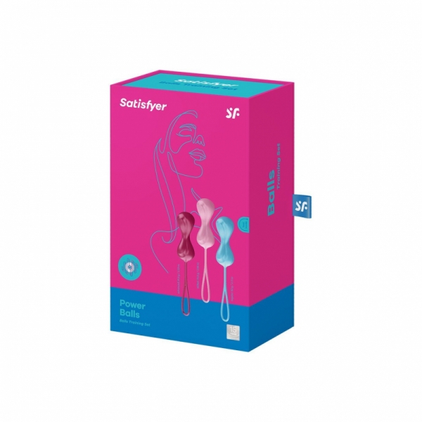 Вагінальні кульки Satisfyer Power Balls (3 пари), діаметр 3,4 см, вага 60-76-92гр, з кулькою всередині Вагінальні кульки Satisfyer Power Balls (3 пари), діаметр 3,4 см, вага 60-76-92гр, з кулькою всередині