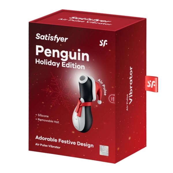 Вакуумний кліторальний стимулятор Satisfyer Penguin Holiday Edition, в шапочці та шарфі Вакуумний кліторальний стимулятор Satisfyer Penguin Holiday Edition, в шапочці та шарфі