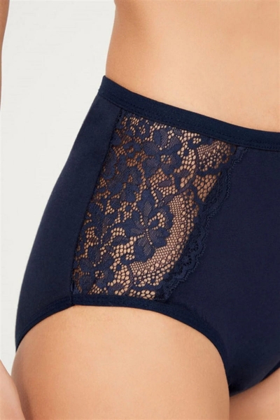 Високі трусики сліпи з мереживом CH0740 navy blue