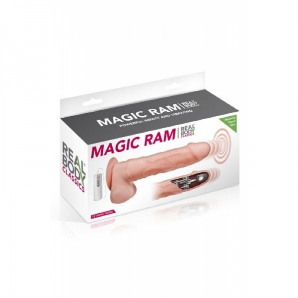 Фалоімітатор-пульсатор з вібрацією Real Body - Magic Ram, діаметр 4 см, рух вперед-назад Фалоімітатор-пульсатор з вібрацією Real Body - Magic Ram, діаметр 4 см, рух вперед-назад