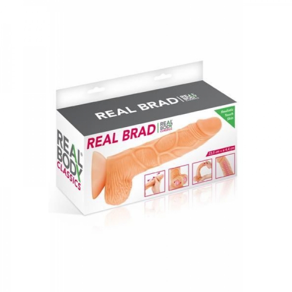 Фалоімітатор з рухомою крайньою плоттю Real Body - Real Brad, діаметр 4,5 см, TPE Фалоімітатор з рухомою крайньою плоттю Real Body - Real Brad, діаметр 4,5 см, TPE