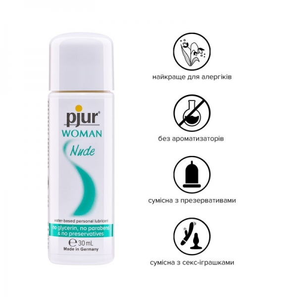 Лубрикант на водній основі Pjur Woman Nude 30 мл без консервантів, парабенів, гліцерину Лубрикант на водній основі Pjur Woman Nude 30 мл без консервантів, парабенів, гліцерину