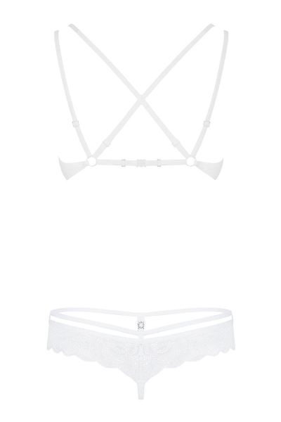 Кружевной комплект с декоративными бретелями 860-SET-2 white