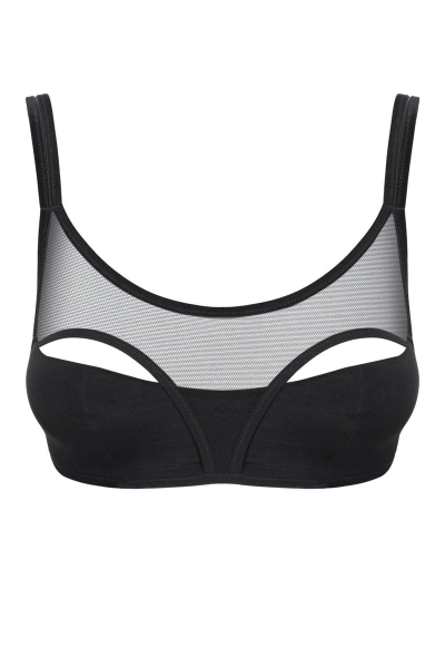 Напівдубльований бюстгальтер з мікросіткою SLZ22001013/013X black10