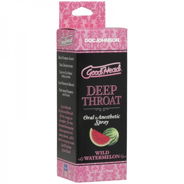 Спрей для глибокого мінету Doc Johnson GoodHead DeepThroat Spray – Watermelon (Кавун) 59 мл, знижує чутливість