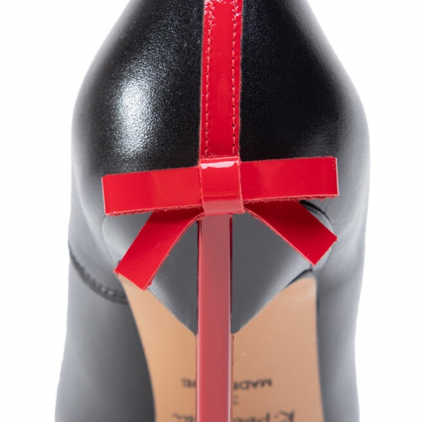R.Polański Туфлі на шпильці R.Polański 1223 Czarny Lico Czerwony