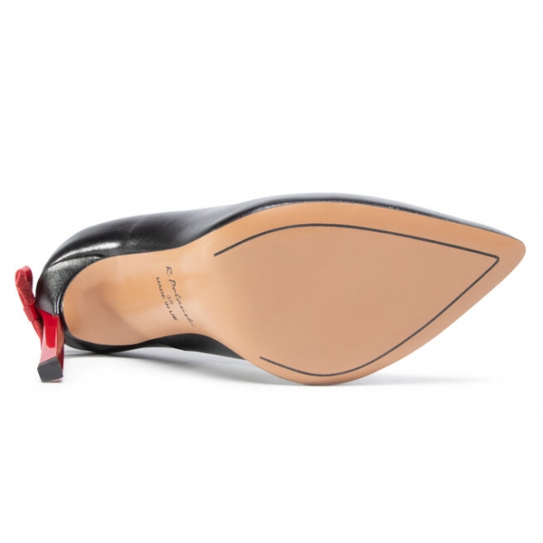 R.Polański Туфлі на шпильці R.Polański 1223 Czarny Lico Czerwony