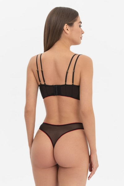 Бюстье на косточках из кружева Diana L22015 black/red