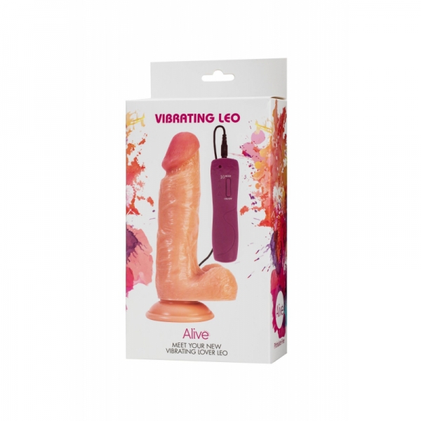 Фалоімітатор Alive Leo з вібрацією, ПВХ, діаметр 3,8см Фалоімітатор Alive Leo з вібрацією, ПВХ, діаметр 3,8см