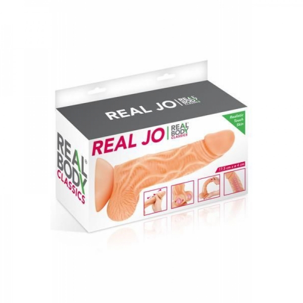 Фалоімітатор з рухомою крайньою плоттю Real Body - Real JO, діаметр 4 см, TPE Фалоімітатор з рухомою крайньою плоттю Real Body - Real JO, діаметр 4 см, TPE