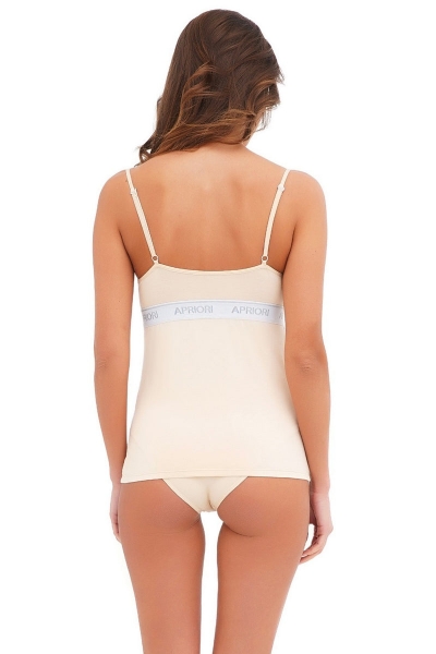 Майка с брендированной резинкой AU-202001 nude