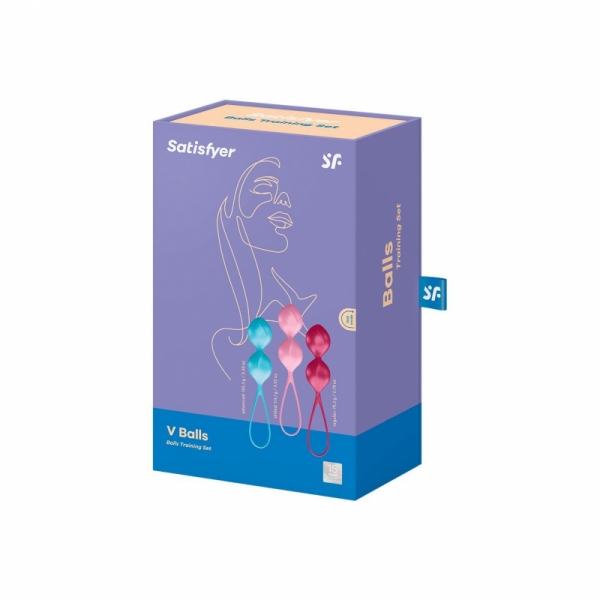 Вагінальні кульки Satisfyer V Balls (3 пари), діаметр 3,4 см, вага 79-114-150гр, монолітні Вагінальні кульки Satisfyer V Balls (3 пари), діаметр 3,4 см, вага 79-114-150гр, монолітні