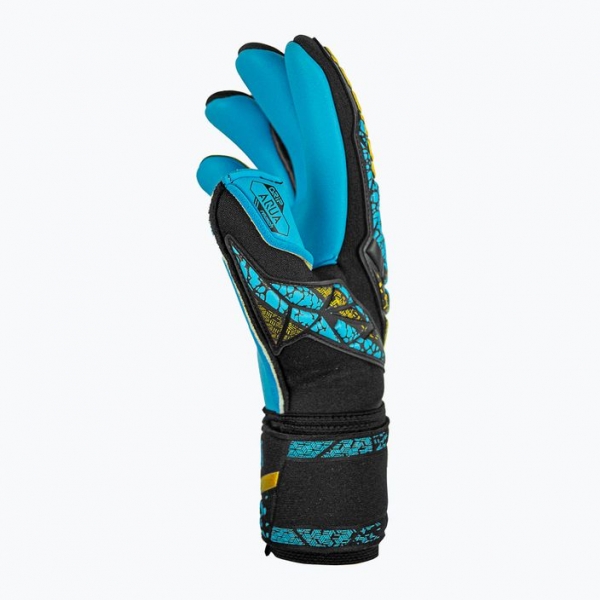 Воротарські рукавиці Reusch Attrakt Aqua Finger Support чорні/золоті/аква 4