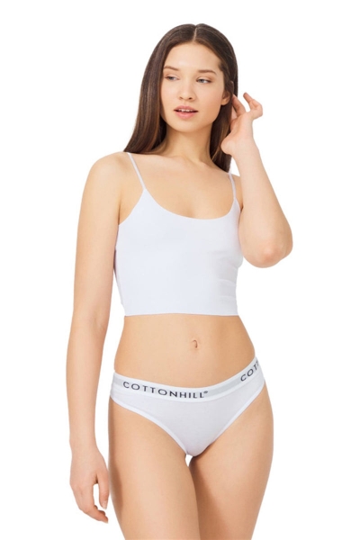 Хлопковые трусики слип CH0622 white/grey