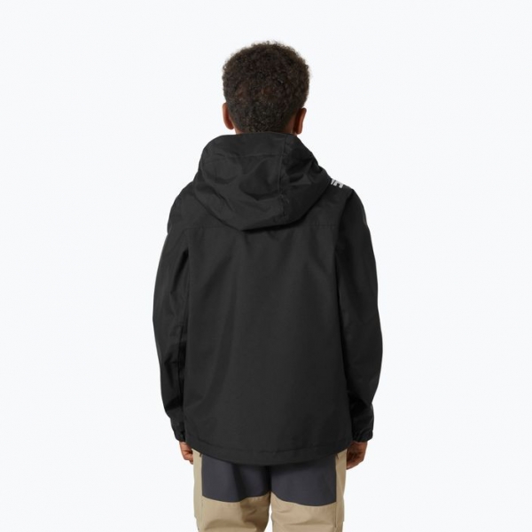 Дитяча вітрильна куртка Helly Hansen Crew Hooded JR чорна 3