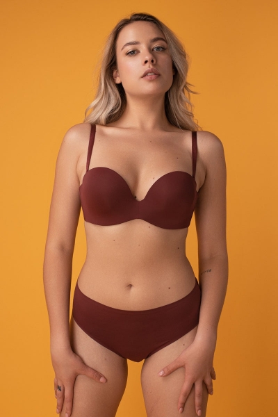 Гладкий бюстгальтер балконет SLZ19801225/225С burgundy4