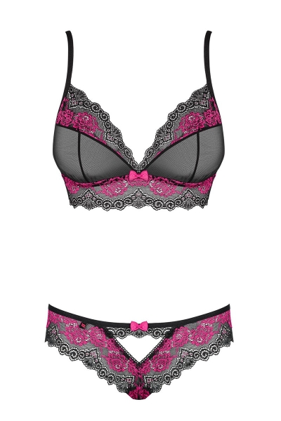 Эротический комплект с малиновым кружевом Tulia