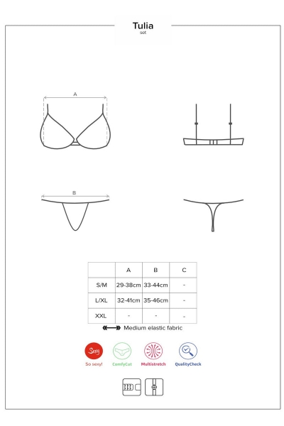 Эротический комплект с малиновым кружевом Tulia