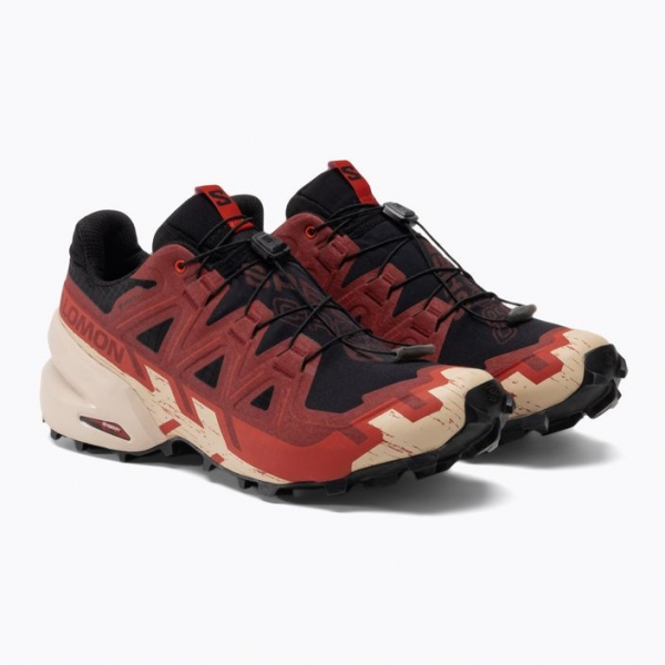 Кросівки для бігу чоловічі Salomon Speedcross 6 GTX black/red dahlia/poppy red 7