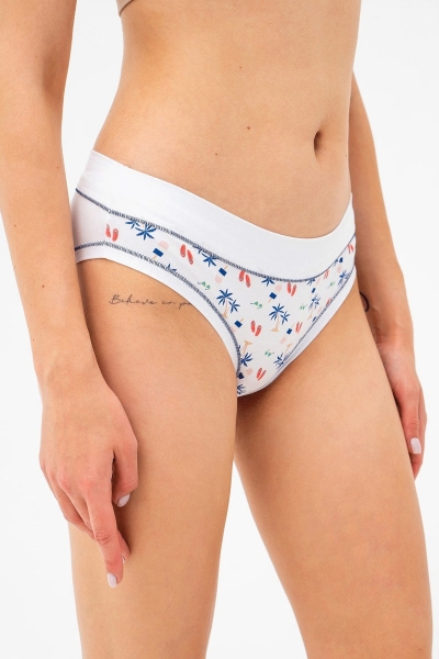 Трусики слип с принтом 6034d white