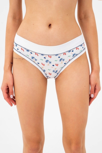 Трусики слип с принтом 6034d white