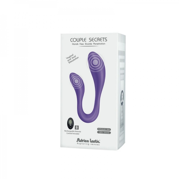 Вібратор для пар Adrien Lastic Couple Secrets II з пультом ДУ, два мотора, універсальний Вібратор для пар Adrien Lastic Couple Secrets II з пультом ДУ, два мотора, універсальний