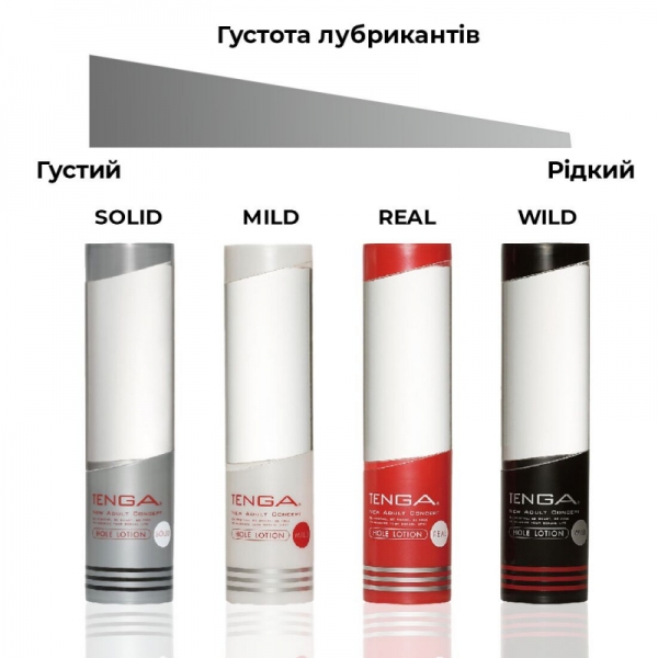 Густий лубрикант Tenga Hole Lotion MILD (170 мл) на водній основі, універсальний Густий лубрикант Tenga Hole Lotion MILD (170 мл) на водній основі, універсальний