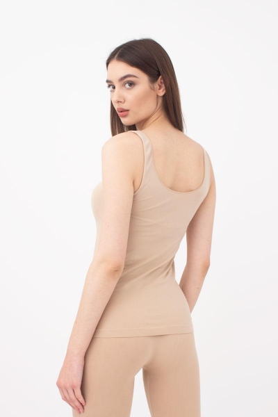 Бесшовная майка на широких бретелях 1009730 Tank naturale