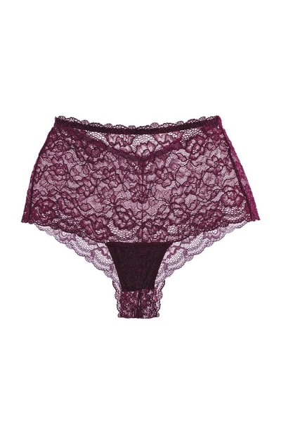 Високі трусики з мережива 04.2036 burgund wine