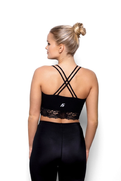 Бавовняний топ з мереживом Aurora black2