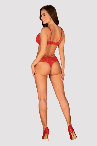 Эротический комплект с декоративными ремешками Loventy red