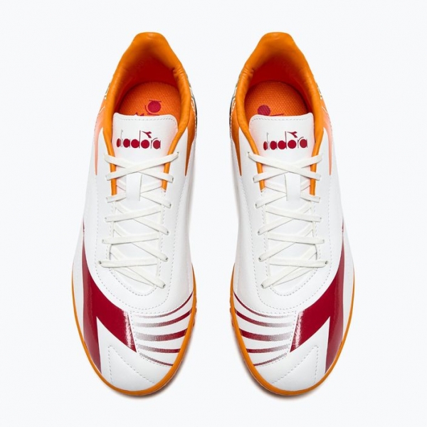 Кросівки футбольні чоловічі Diadora Maximus Elite R TFR white/chili pepper/russet orange 3