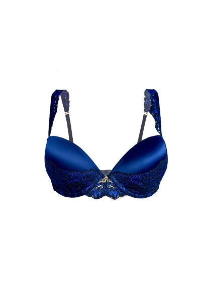 Кружевной бюстгальтер пуш-ап Irris L23016 black/blue