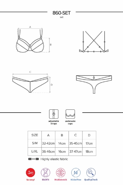 Кружевной комплект с декоративными бретелями 860-SET pink